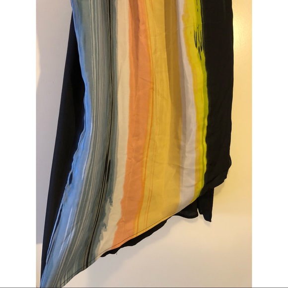 New HYPE 100% SILK DRESS Multicolor Asymmetrical L - Picture 8 of 10